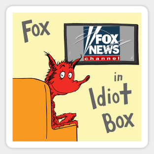 Fox in Idiot Box Sticker